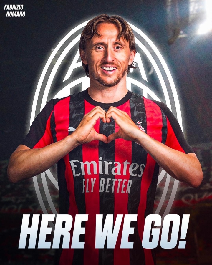 我們?nèi)?！羅曼諾：39歲的莫德里克（Modric）自由加入AC米蘭（AC Milan）